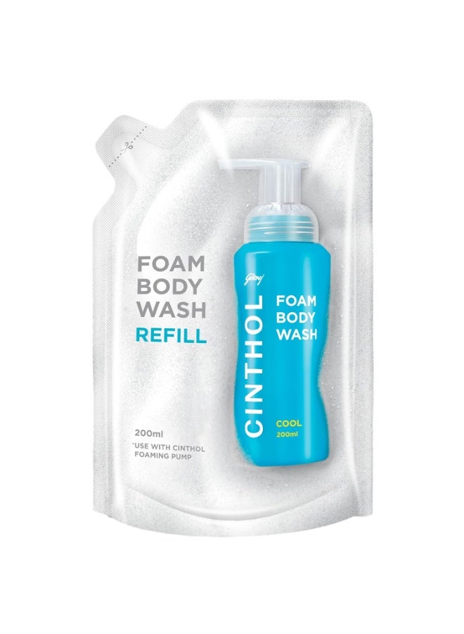 Cinthol Cool Foam Body Wash (800ml) Combo Pack (1 Bottle + 3 Refills) | Unique Foam Formula for Moisturized & Irresistibly Soft Skin | Suitable for All Skin Types - Image 2