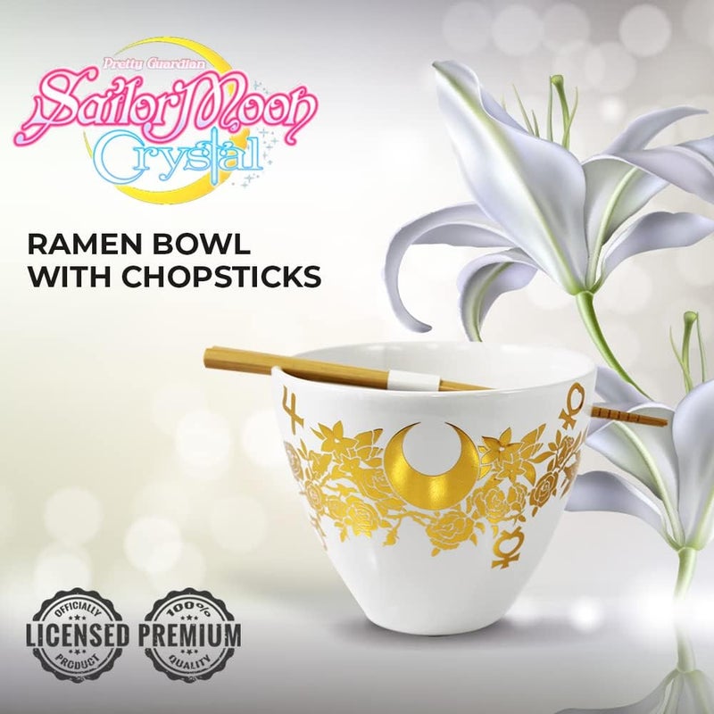 JUST FUNKY Sailor Moon Crystal Foil Printed Ramen Bowl with Chopsticks  16 Oz Sailor Moon Bowl  Sailor Moon Bowl  Kitchen Deco  Coup Bowl  Anime  Official Licensed By Just funky - Image 3