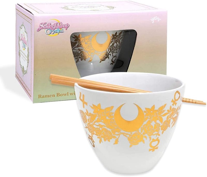 JUST FUNKY Sailor Moon Crystal Foil Printed Ramen Bowl with Chopsticks  16 Oz Sailor Moon Bowl  Sailor Moon Bowl  Kitchen Deco  Coup Bowl  Anime  Official Licensed By Just funky - Image 1