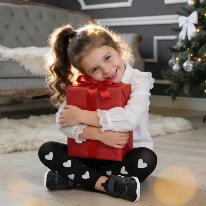 JIASUQI Toddler Girls Walking Shoes 8c Toddler Sneakers Tennis Running Shoes Black Size 6-6.5 - Image 2