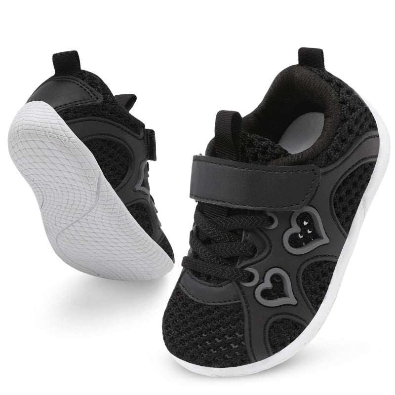 JIASUQI Toddler Girls Walking Shoes 8c Toddler Sneakers Tennis Running Shoes Black Size 6-6.5 - Image 1