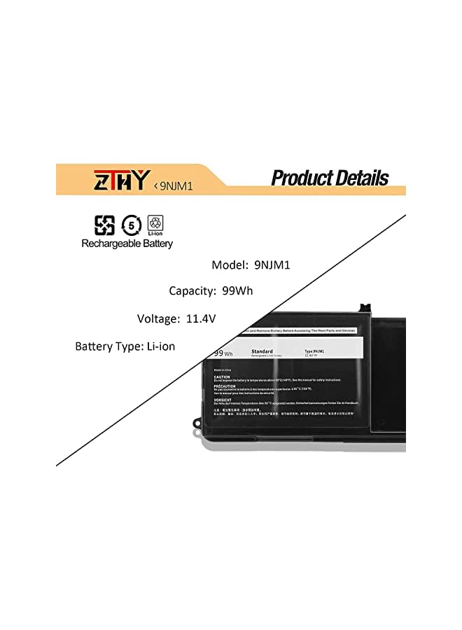 9Njm1 Laptop Battery Replacement For Dell Alien Ware 15 R3 R4 Alien Ware 17 R4 R5 Series Notebook 0546Ff 0Hf250 44T2R Hf250 Mg2Yh 0Mg2Yh 11.4V 99Wh 8820Mah