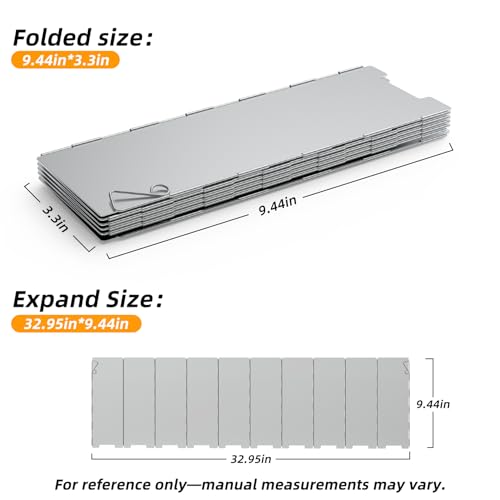 RioRand Folding Ultralight Camping Stove Windscreen Portable Backpacking Stove Windshield, Backpack Windscreen for Butane/Backpacking Stoves Camp Windshield for Outdoor Camping Hiking BBQ (10 Plates) - Image 3