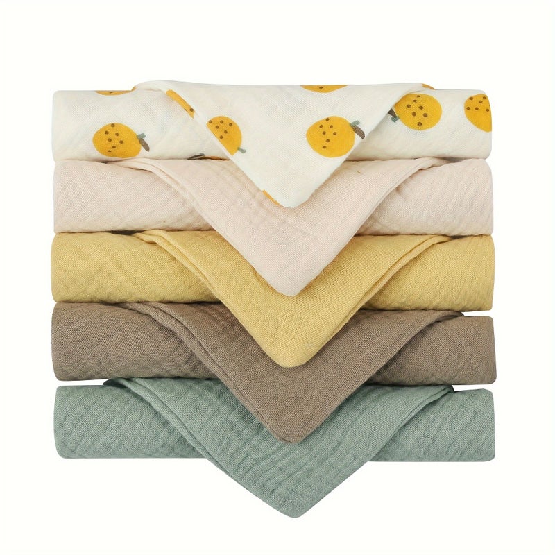 5 Pack Cotton Baby Washcloths Ultra Soft Face And Body Towels For Newborns Hypoallergenic Gentle Cleaning Cloths Ideal Baby Shower Gift - Image 3