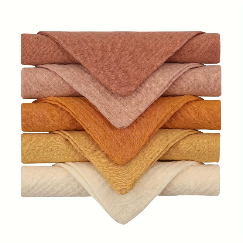5 Pack Cotton Baby Washcloths Ultra Soft Face And Body Towels For Newborns Hypoallergenic Gentle Cleaning Cloths Ideal Baby Shower Gift - Image 4
