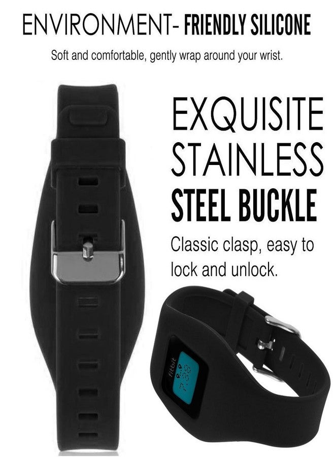 QGHXO سوار QGHXO بإبزيم لساعة Fitbit Zip، سوار سيليكون بديل مع مشبك ساعة مطلي بالكروم وإبزيم تثبيت لساعة Fitbit Zip - Image 3