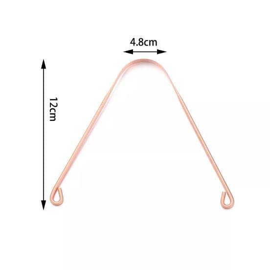 Calitate24 100% Natural Copper Tongue Cleaner 2 Pieces Ayurvedic Tongue Scraper For Adults & Kids Easy To Use Metal Tongue Cleaning Tools Reduce Bad Breath Oral Care - Image 2