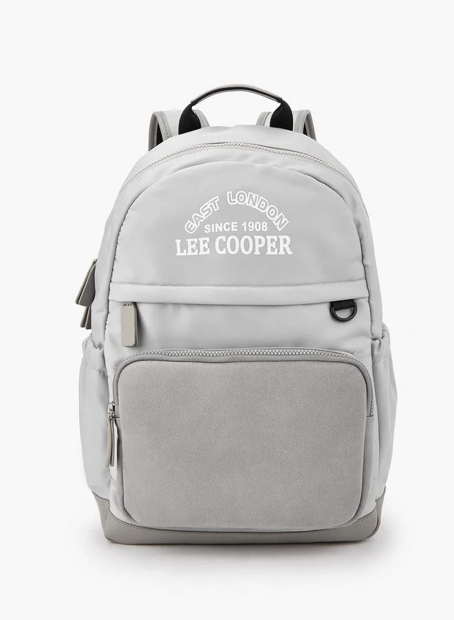 لي كوبر Logo Print Backpack With Adjustable Straps
