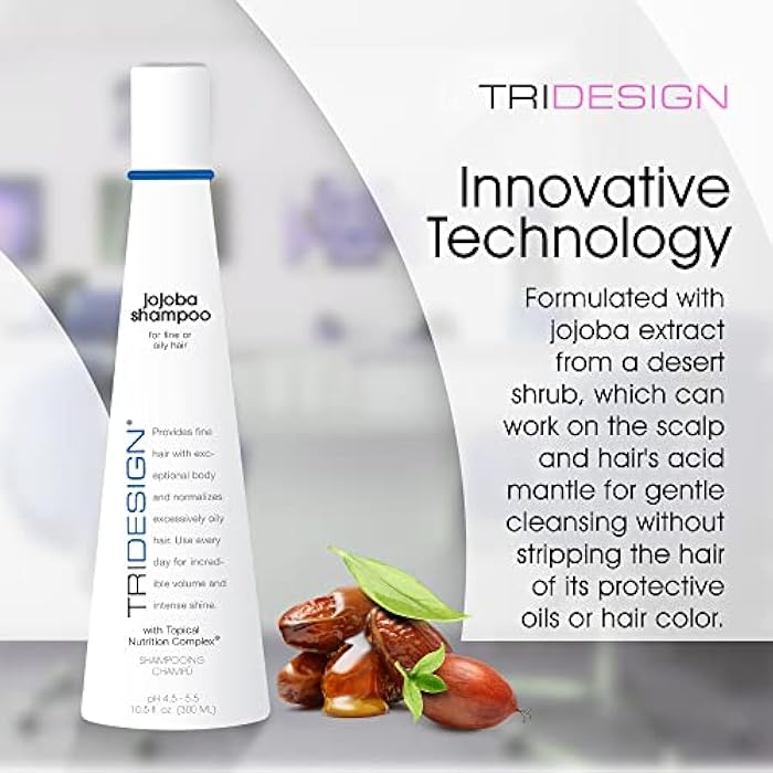 TRIDESIGN TRI Design Jojoba Oil Shampoo - Gentle Daily Use Shampoo for Women, Moisturizing Shampoo for Oily Hair, Shampoo Moisturizer for All Hair Types, Moisture Repair, 10.5 fl oz Shampoo - Image 3