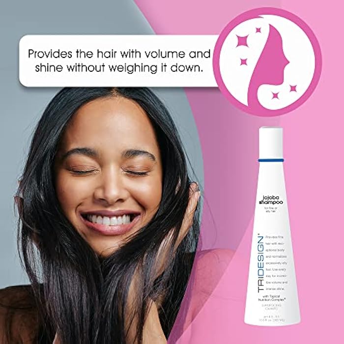 TRIDESIGN TRI Design Jojoba Oil Shampoo - Gentle Daily Use Shampoo for Women, Moisturizing Shampoo for Oily Hair, Shampoo Moisturizer for All Hair Types, Moisture Repair, 10.5 fl oz Shampoo - Image 4