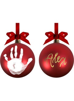 pearhead Pearhead Red Ball Baby Handprint Christmas Ornament, Baby's First Christmas, Baby's Print Bauble Ornament, Gender-Neutral Baby Gift  - Image 3