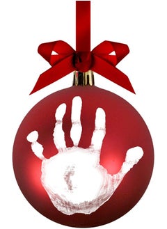 pearhead Pearhead Red Ball Baby Handprint Christmas Ornament, Baby's First Christmas, Baby's Print Bauble Ornament, Gender-Neutral Baby Gift  - Image 1