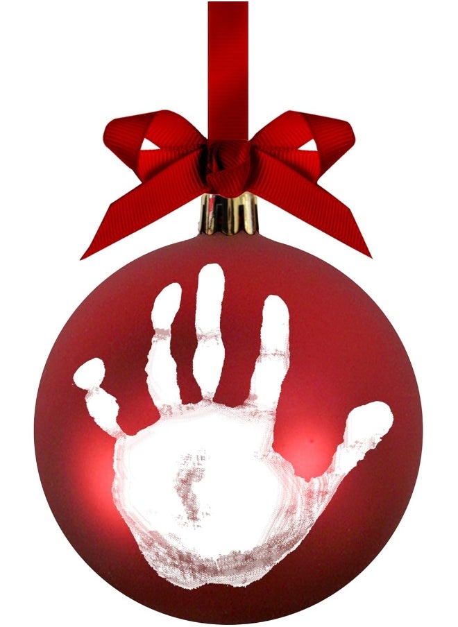 pearhead Pearhead Red Ball Baby Handprint Christmas Ornament, Baby's First Christmas, Baby's Print Bauble Ornament, Gender-Neutral Baby Gift  - Image 1