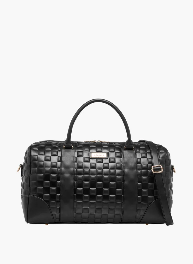 Celeste Textured Duffle Bag with Detachable Strap
