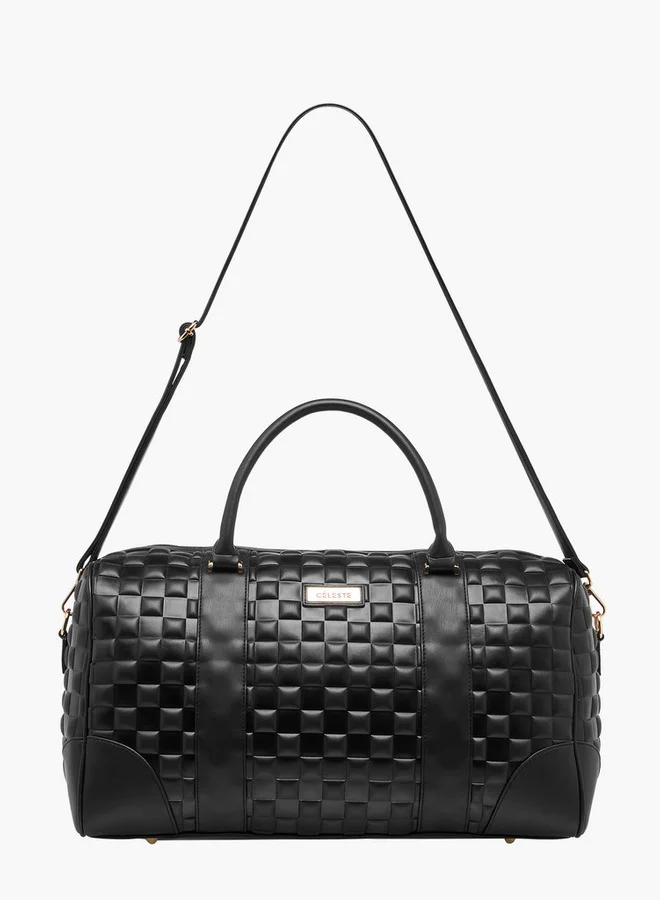 Celeste Textured Duffle Bag with Detachable Strap