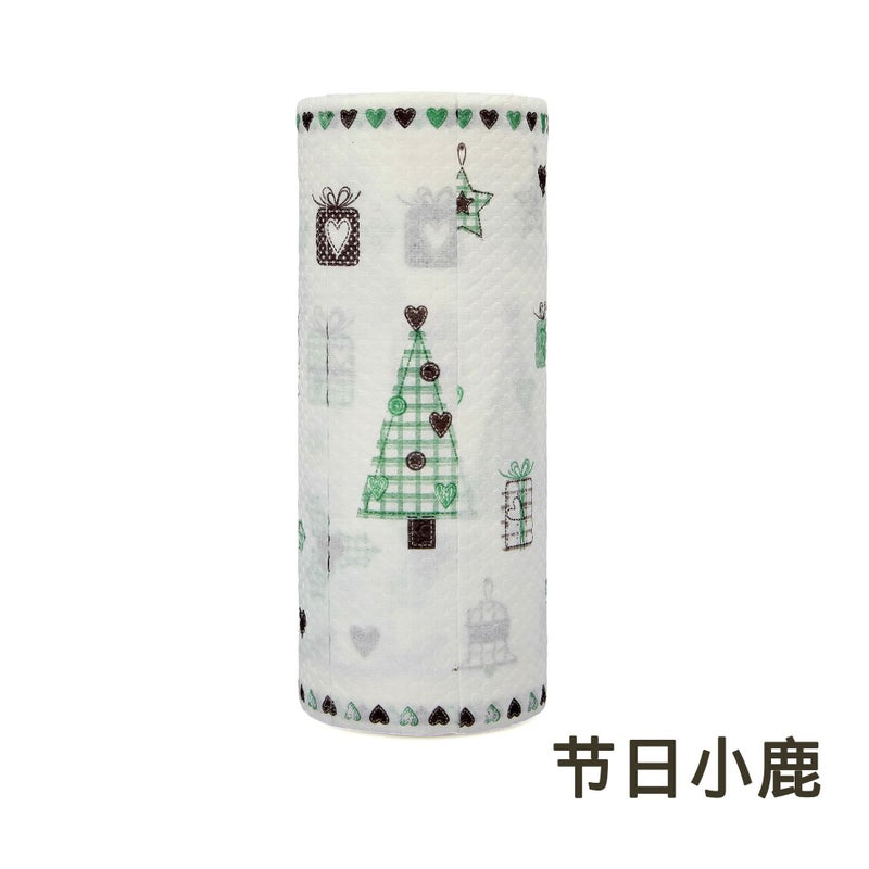 Lazy Rag Printing Kitchen Non-Woven Wet And Dry Household Rag Disposable Non-Woven Thickened Kitchen Rag - Image 1