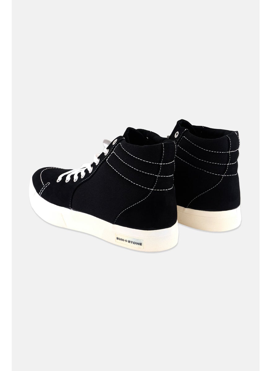 Sun Stone Men Medium Lace Up Sneakers Shoes, White  - Image 2