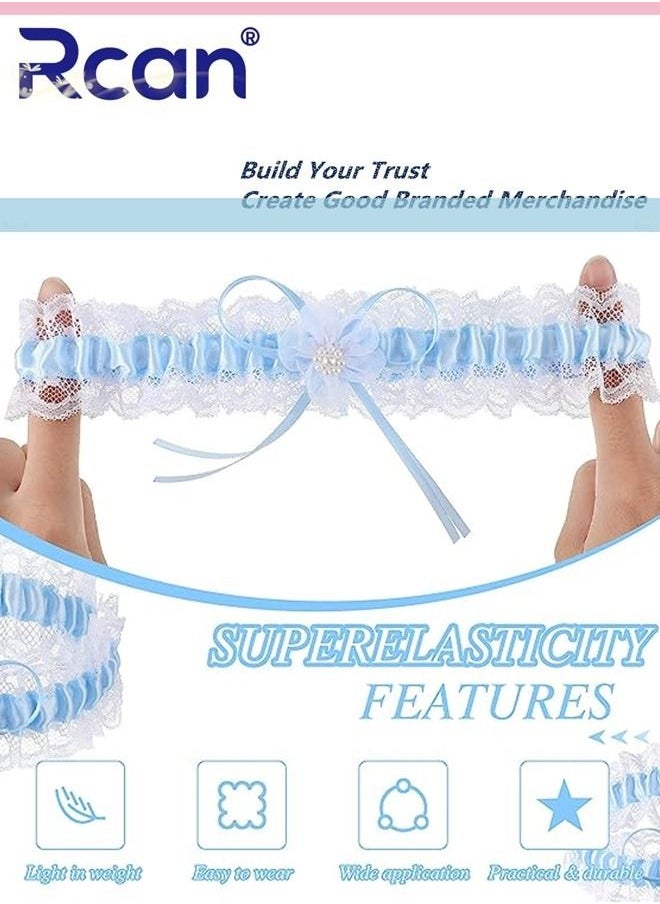 Rcan - 2 Pack Lace Garter Bows Wedding Bridal Garter Fashion Leg Accessories Leg Rings for Girls and Women - Image 1