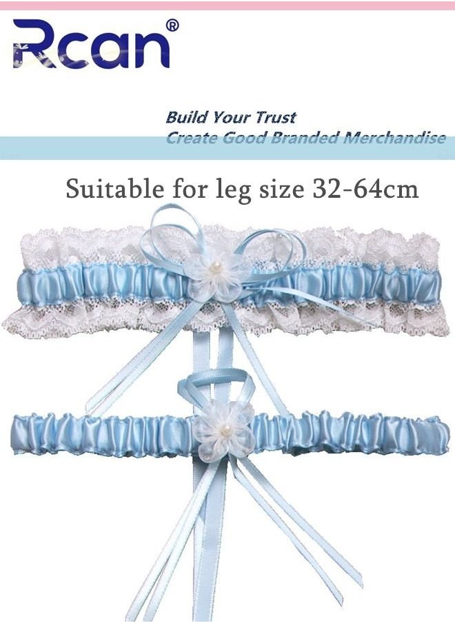 Rcan - 2 Pack Lace Garter Bows Wedding Bridal Garter Fashion Leg Accessories Leg Rings for Girls and Women - Image 1