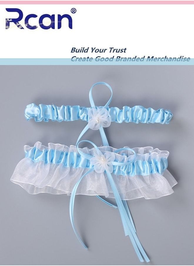 Rcan - 2 Pack Lace Garter Bows Wedding Bridal Garter Fashion Leg Accessories Leg Rings for Girls and Women - Image 1