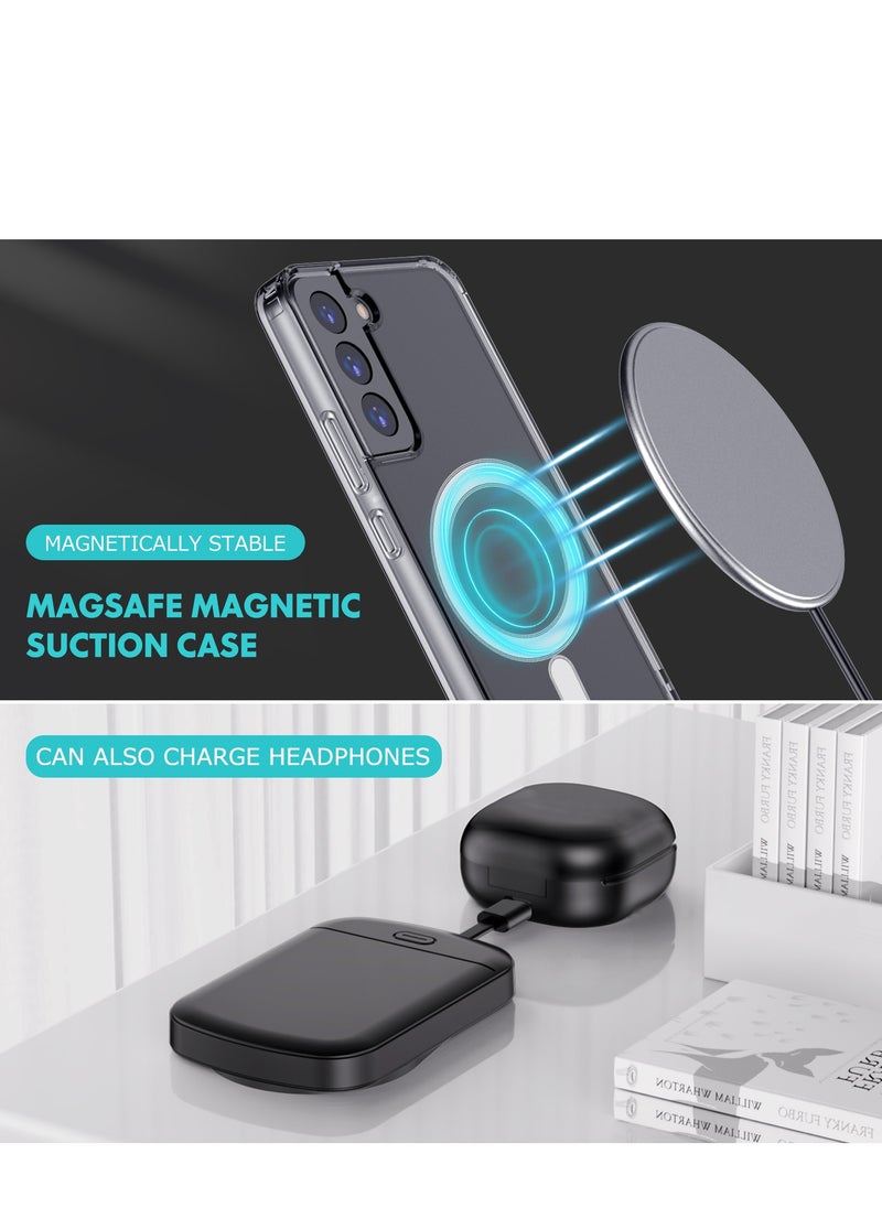GULFLINK 10000mah Wireless Magnetic Power Bank with Protection Case Cover for Samsung S22 Black  - Image 2