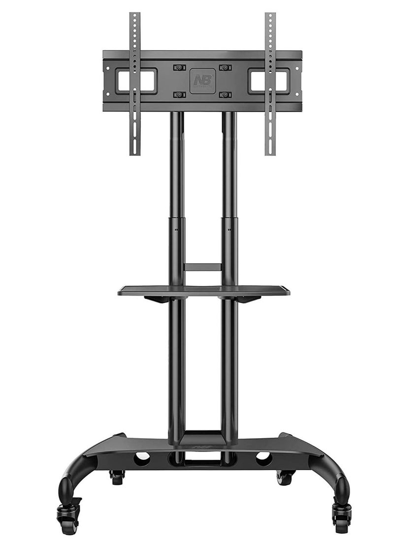 Mobile TV Stand With Lockable Wheels For 32-65 Inch TVs Black - Image 4