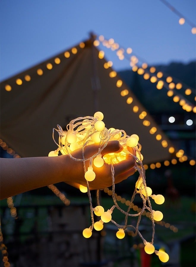 Globe String Lights 10 Meters 100 LED, USB Plug Indoor String Light for Bedroom, Classroom, Outdoor, Terrace, Garden, Party, Wedding - Warm White - Image 1