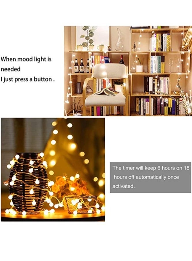 Globe String Lights 10 Meters 100 LED, USB Plug Indoor String Light for Bedroom, Classroom, Outdoor, Terrace, Garden, Party, Wedding - Warm White - Image 2