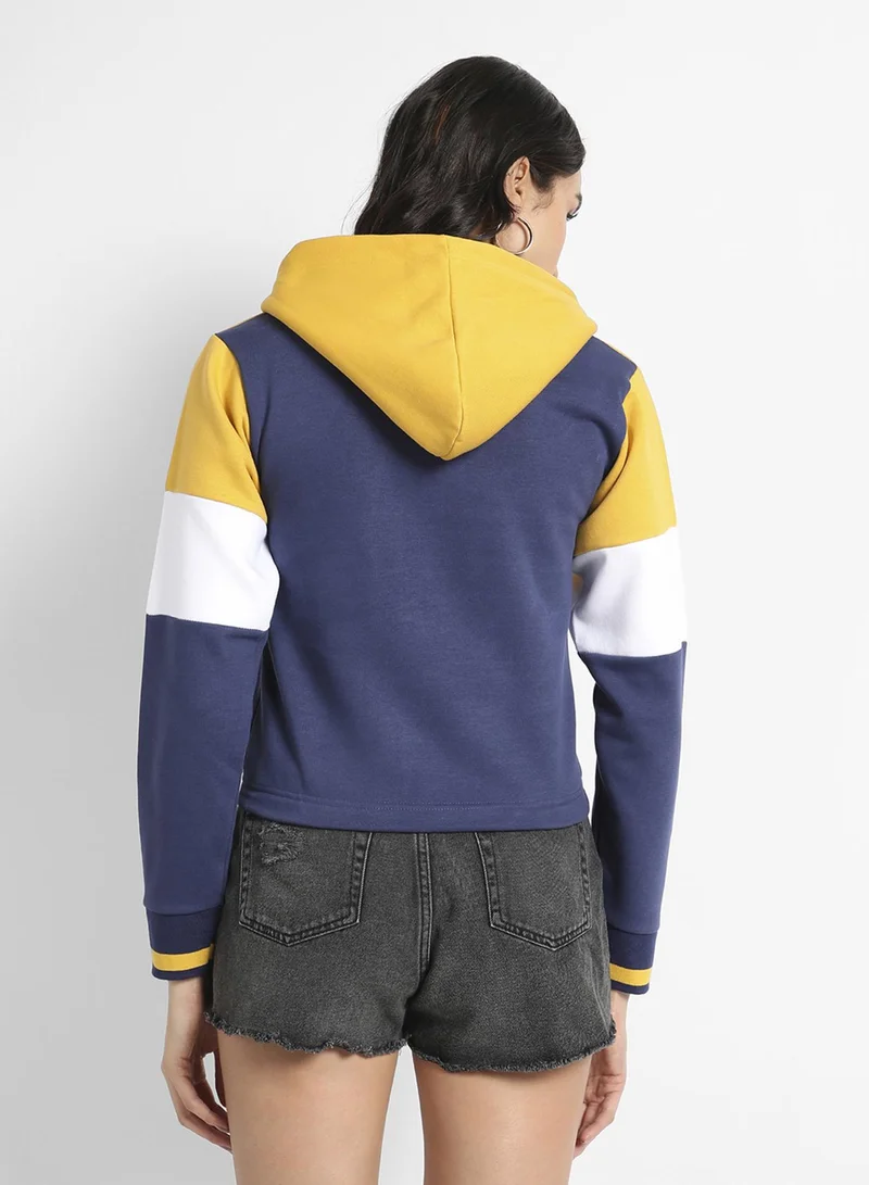 Pinacolada  Women's Multicolour Zip-Front Hoodie With Contrast Panels for Women | Best Price UAE
