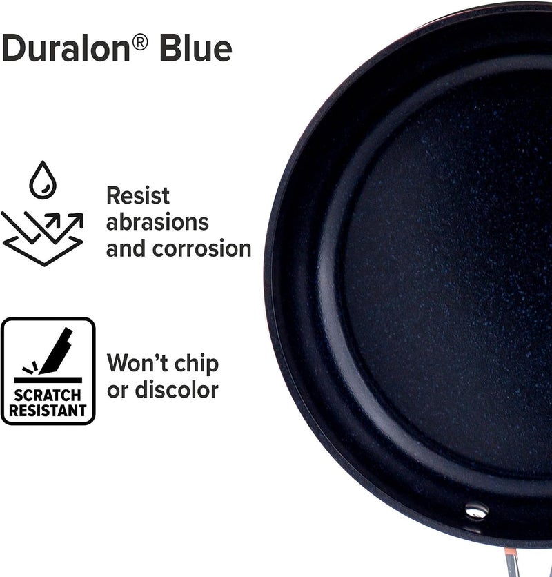 Nuwave 3-Piece Fry Pan Set, 8â€, 10â€, 12â€ Forged Lightweight, G10 Healthy Duralon Blue Ceramic Ultra Non-Stick, Induction-Ready & Works on All Cooktops, Ergonomic Stay-Cool Handles - Image 2