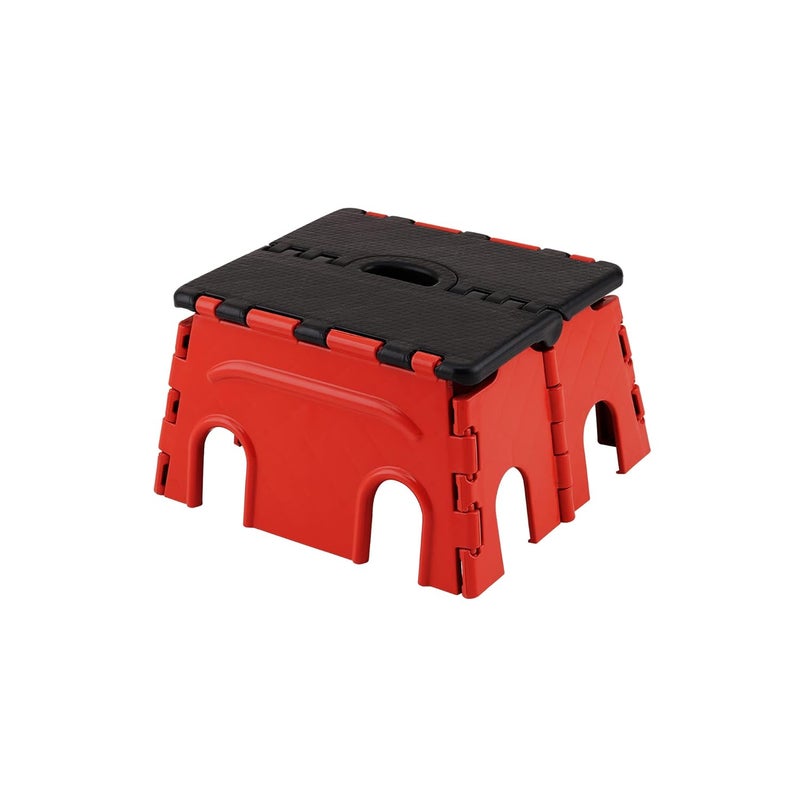 Primelife 7 Inches Plastic Folding Step Stools Foot Stool for Kitchen Convenient Usages QuickFold Step Stool Red BlackPrime