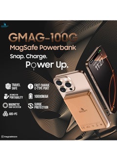 GRABIT GMAG-100G Power Bank 10,000mAh Magnetic Power Bank – Fast Wireless & PD Charging. Enjoy PD 20W fast charging and 5-15W wireless charging in a sleek glass-top, metal body design. Strong magnetic attachment ensures seamless wireless charging for iPhones, AirPods, and Apple Watch. Compatible with iPhone 16/15/14/13/12 series, Samsung, OnePlus, Xiaomi, Huawei, Google Pixel, and more. Ideal for travel and daily use.  - Image 4