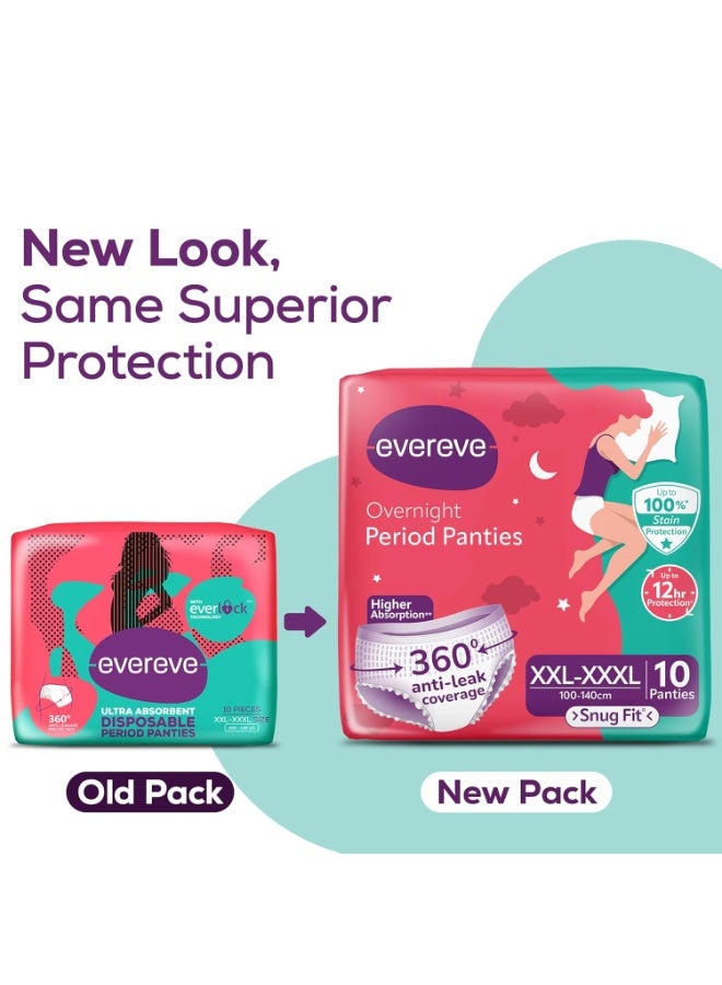 Evereve Period Panty For Girls & Women, (XXL-XXXL), 10 Pcs, 360 Degree Coverage, 0% Leaks, High Absorbency For Heavy Flow, Maternity Delivery Pads, Postpartum & Overnight Protection, Disposable Panty - Image 3