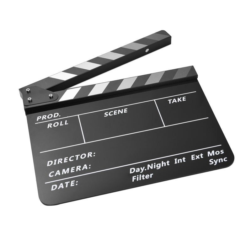 Acrylic Movie Clapperboard: Black Type 1 Durable Material - Clear Visible Surface Professional Design for Film Video Production Beginners and Professionals - Image 2