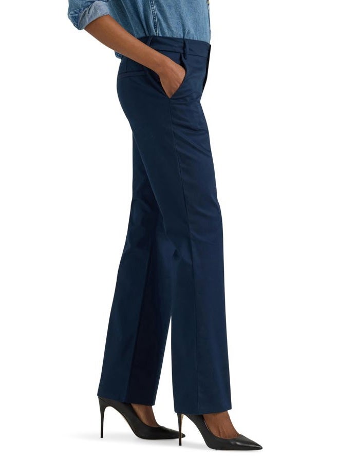 LEE Women's Wrinkle Free Mid Rise Bootcut Pant, Rivet Navy, 14 - Image 2