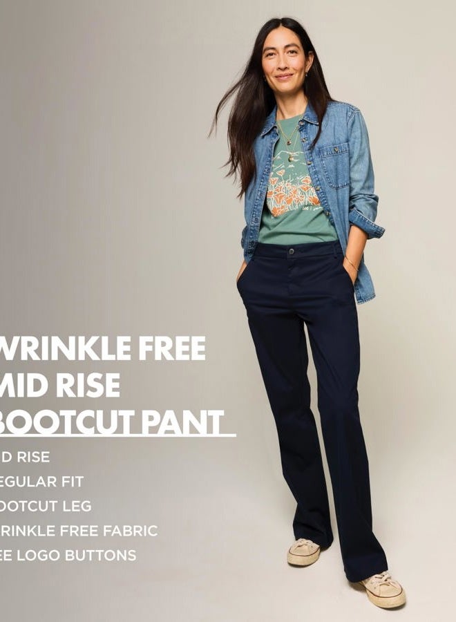 LEE Women's Wrinkle Free Mid Rise Bootcut Pant, Rivet Navy, 14 - Image 4