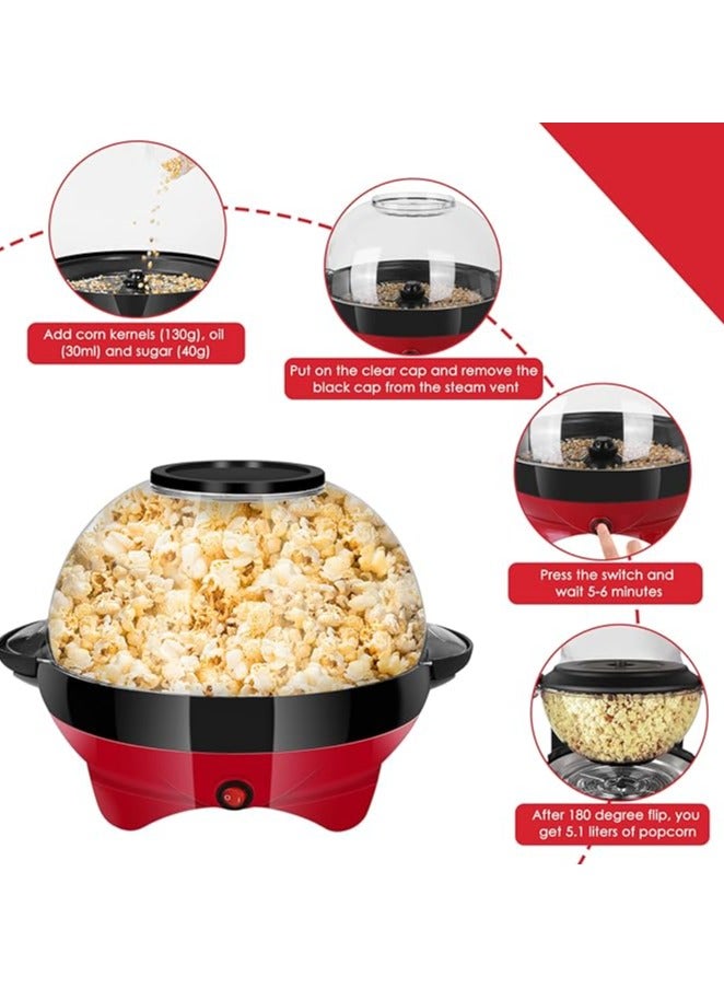POPCORN MAKER 5.7 Liter LARGE CAPACITY Can make more than 20 cups in 5 Minutes Roast Coffee beans 5-7 Minutes Preparation Powerful 800 Watts TOUCHING YOUR LIFE EVERYDAY  - Image 4