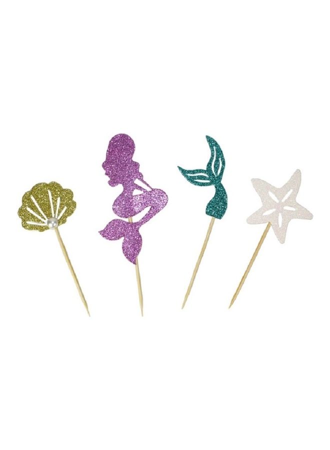 NIBEMINENT 24-Piece Mermaid Princess Party Decorate Cupcakes Inserted Cards - Image 3