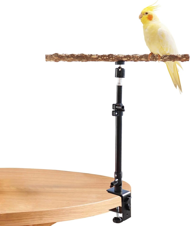 Neeenn 16-24 Inch Height Adjustable Bird Perch Stand, Natural Pepper Wood Parrot Perch Toy, Bird Training Perch Stand, Indoor and Outdoor Bird Stands for Small to Medium Bird - Image 2