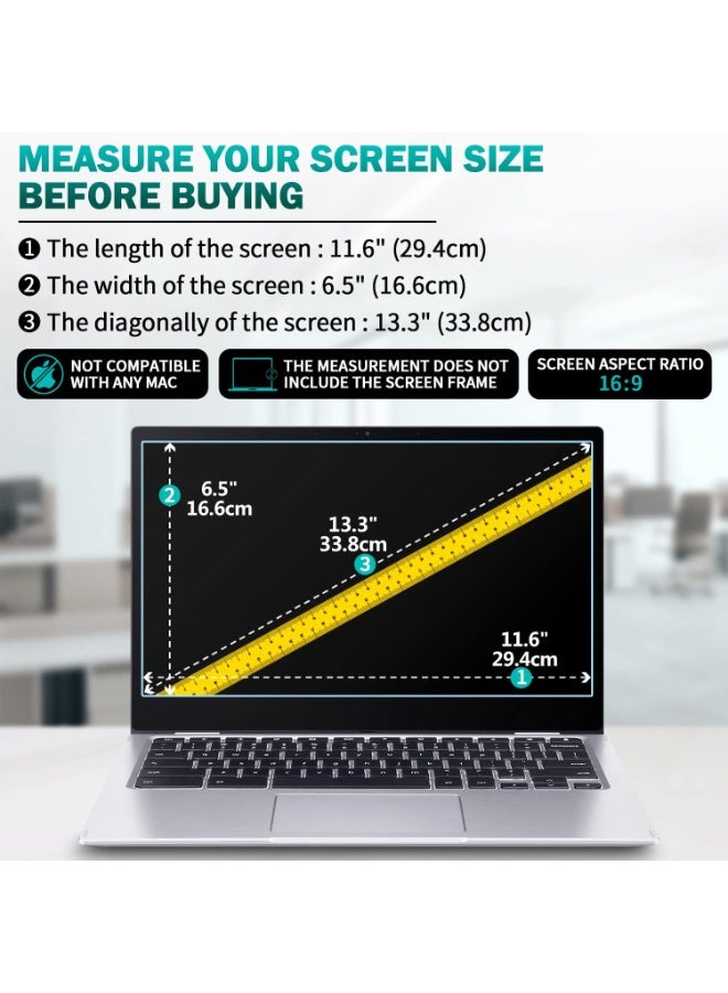 13.3 Inch Anti Blue Light Screen Protector, Reduce Eye Strain Matte Anti Glare Computer Screen Cover, Blue Light Blocking Screen Protector for HP/Lenovo/Dell/Acer/Asus/Samsung/Envy/Huawei/Honor/Xiaomi/Redmi  13.3’’ with 16:9 Aspect Ratio - Image 5