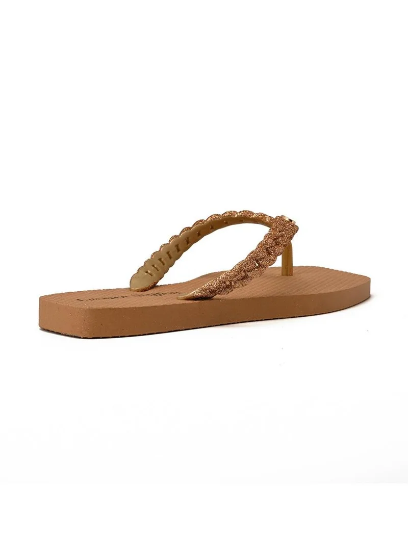 Carmen Steffens  Golden Strap Flip-Flops for Women | Best Price UAE