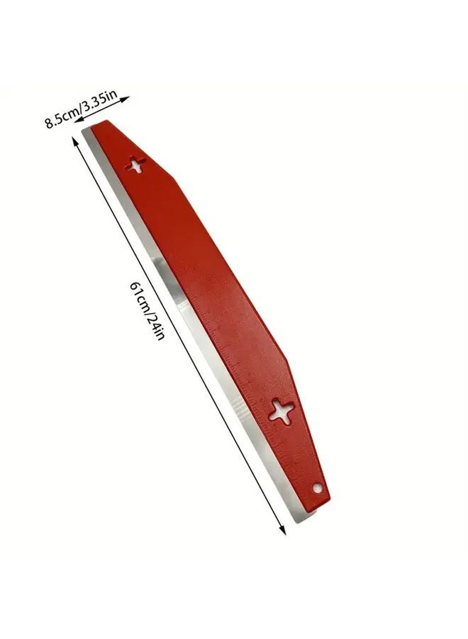 61mm Heavy Duty Wallpaper Cutter Tool Red Plastic Metal Scraper with Mounting Holes - Image 4