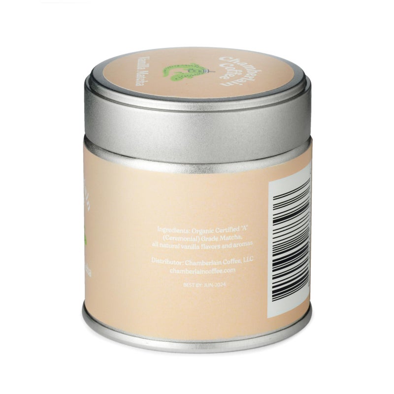 Chamberlain Coffee Vanilla Matcha Green Tea Powder - Madagascar Vanilla + Ceremonial Grade Matcha - Hot or Iced - Organic, Vegan & Gluten-Free Matcha Powder - 1.06 oz - Image 2