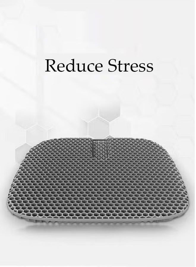 عربست وسادة مقعد جل للجلوس الطويل مع غطاء قماش أسود غير قابل للانزلاق، وسادة مقعد سيارة قابلة للتنفس، للظهر، عرق النسا، وسادة لتخفيف آلام عظم الذنب للسيارة، كرسي المكتب، الكرسي المتحرك، كرسي المكتب - Image 5