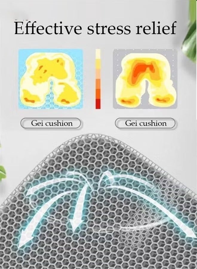 عربست وسادة مقعد جل للجلوس الطويل مع غطاء قماش أسود غير قابل للانزلاق، وسادة مقعد سيارة قابلة للتنفس، للظهر، عرق النسا، وسادة لتخفيف آلام عظم الذنب للسيارة، كرسي المكتب، الكرسي المتحرك، كرسي المكتب - Image 4