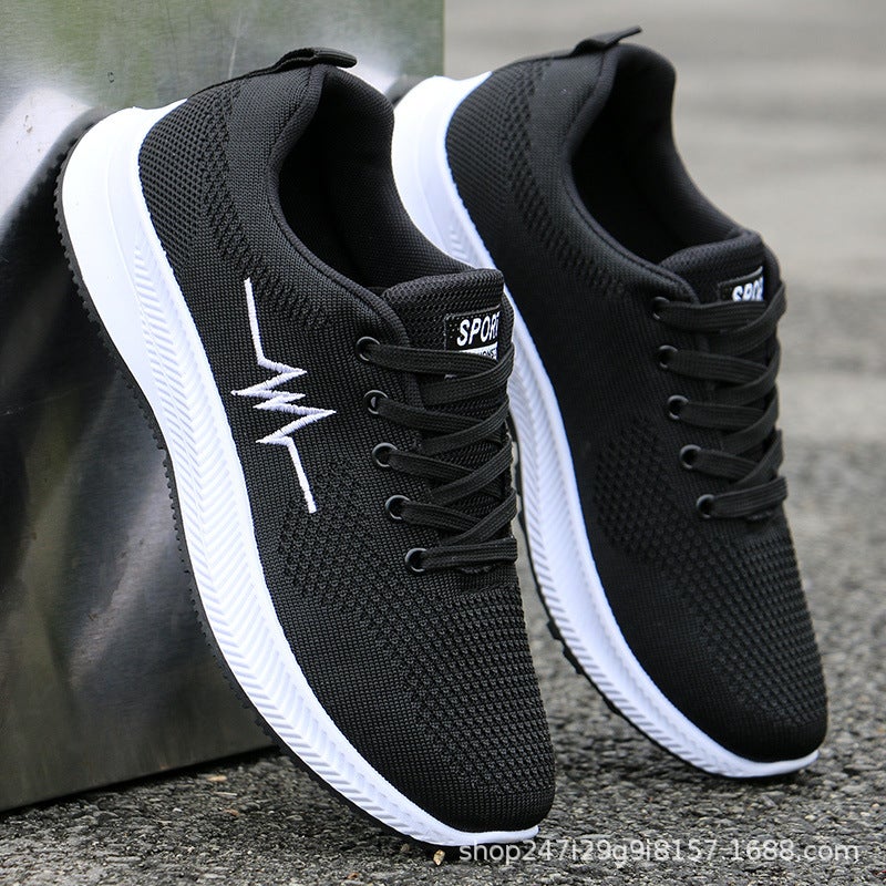 Men'S Shoes Summer Mesh Breathable Shoes Flying Weaving Shoes Casual Soft Sole Sneaker Men'S Running Shoes Men'S One Piece Hair - Image 1