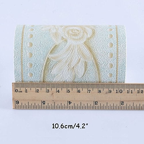 La La Pet Creation Core 4.2x196.8 Waterproof Wallpaper Border 3D Pattern Wall Decor Removable Self Adhesive Kitchen Bathroom Tiles Sticker, Rose White - Image 5