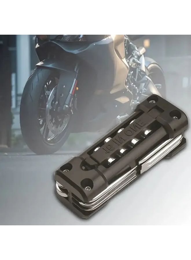 Durable Black Motorcycle Tool Set Multi Function Portable Folding Repair Kit - Image 3