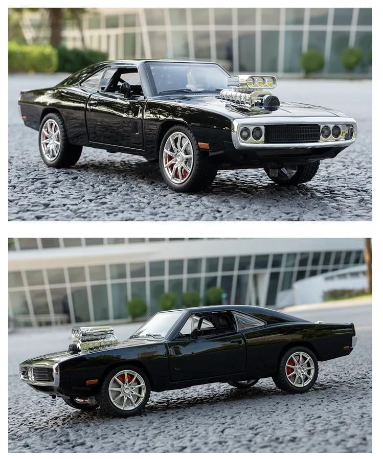 Invite Enterprise 1:24 Big Fast And Furious Dodge Charger Diecast Model Metal Pull-Back Car With Sound, Light And Opening Doors: A Kids' Toy Vehicle Gift (1:24 Dodge Charger F7- Black Color) - Image 5
