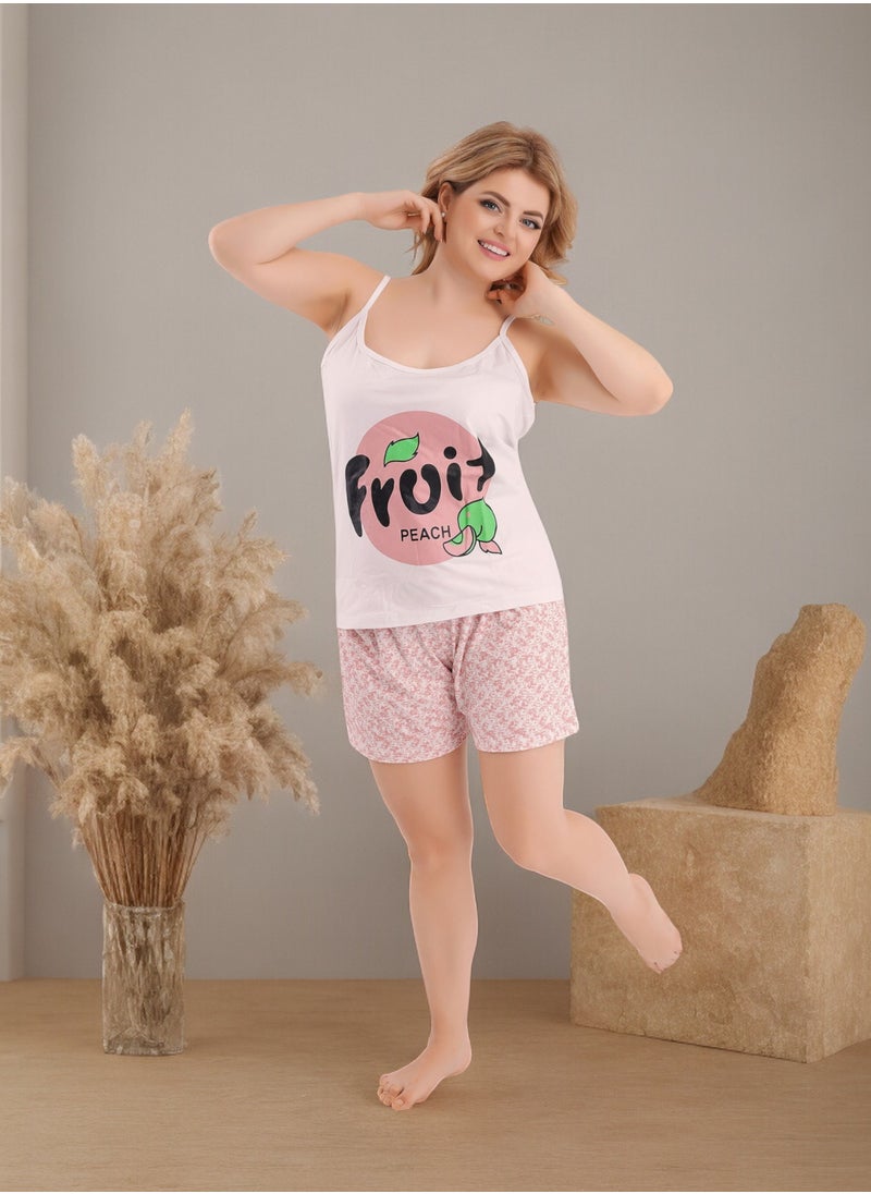 Generic - Summer pajama set - pajamas for women - 2-piece set of cat top and shorts - patterned with different designs and specially designed to provide comfort and refreshment during sleep - Image 1